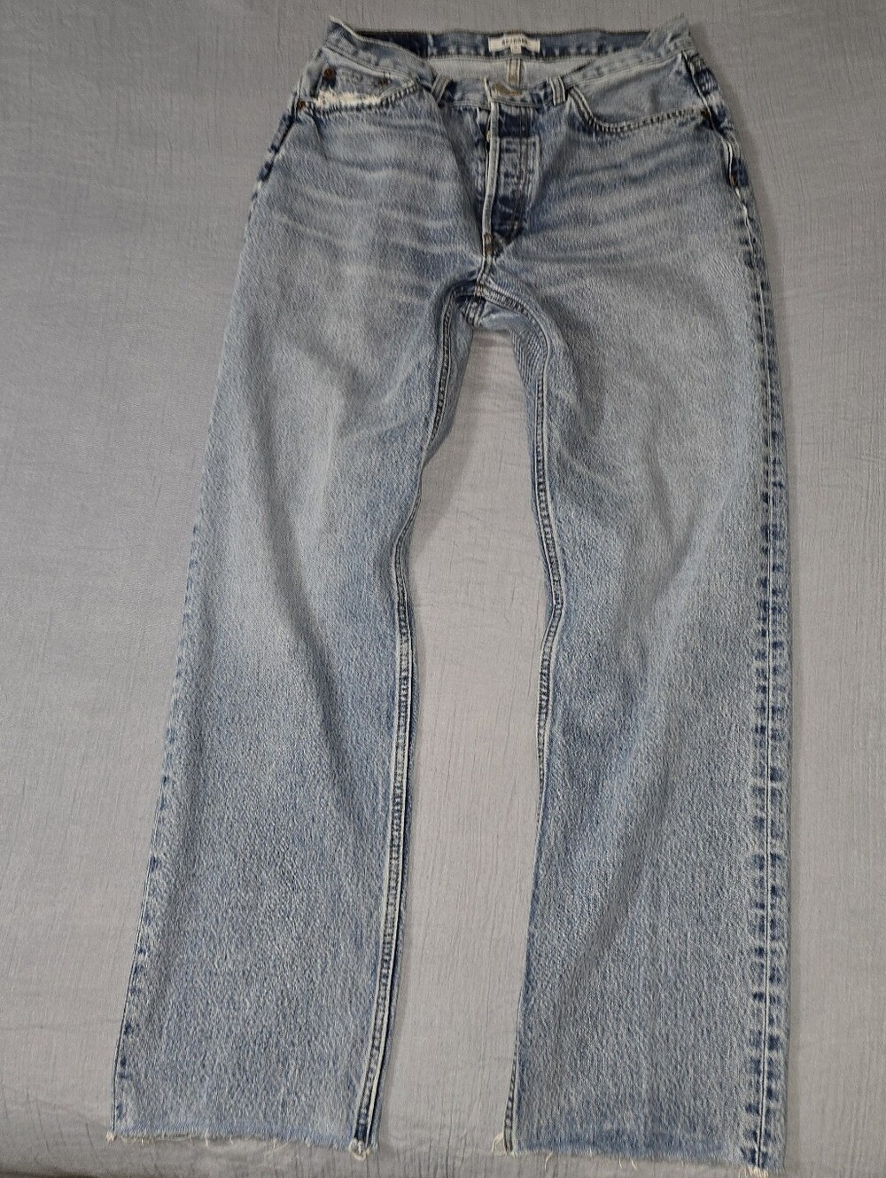 RE/DONE 90s Comfy High Rise Straight Leg Jeans Chilled Indigo Size 28